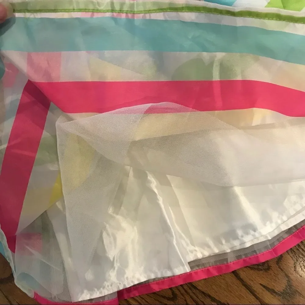 NWT New CHILDRENS PLACE White Rainbow Stripe Party Dress Small 5 6
